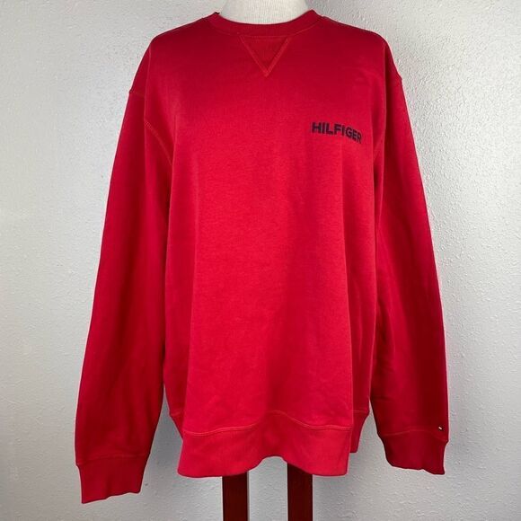 NWOT Tommy Hilfiger Red Sweatshirt Size XL - Picture 1 of 7